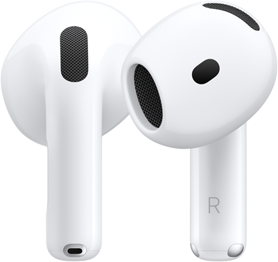 „AirPods 5“ ausinės iš priekio ir galo – matomas jų dizainas