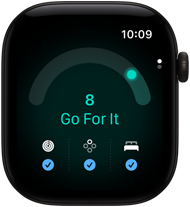 „Apple Watch Series 12“, aliuminio korpusas, juoda spalva, pasirengimo įvertinimas 8, dešinė pusė iš išorės, „Digital Crown“