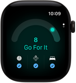 „Apple Watch Series 12“, aliuminio korpusas, juoda spalva, pasirengimo įvertinimas 8, dešinė pusė iš išorės, „Digital Crown“