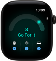 „Apple Watch Series 12“, aliuminio korpusas, juoda spalva, pasirengimo įvertinimas 8, dešinė pusė iš išorės, „Digital Crown“