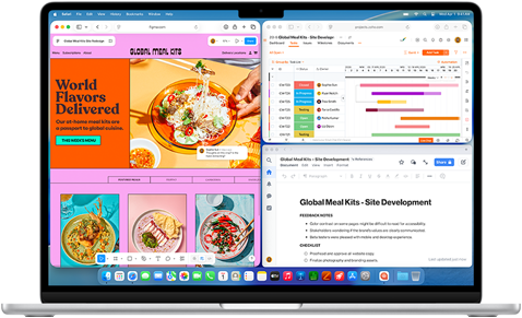 „MacBook Air“ with multiple apps open